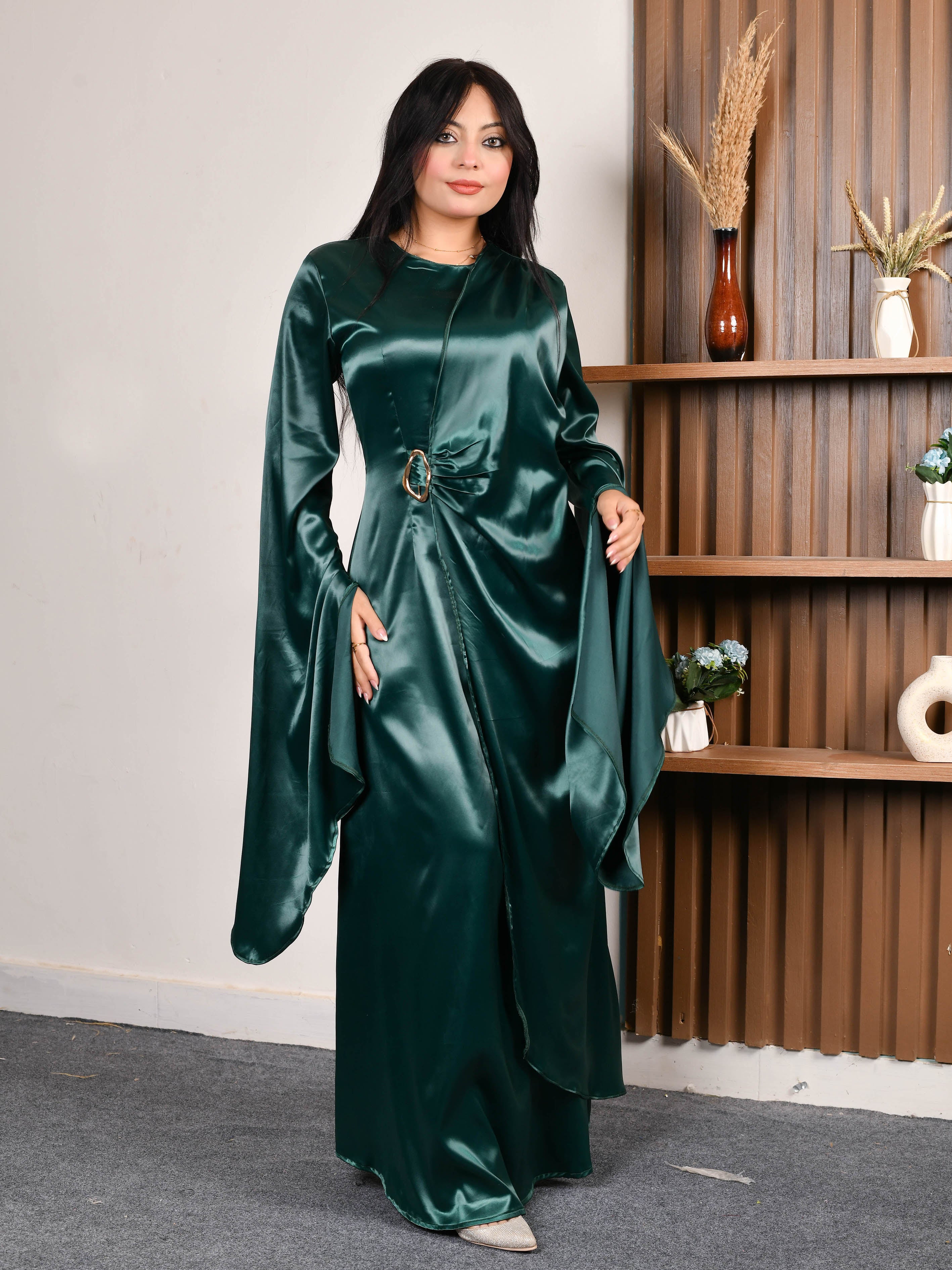 Elegant Butterfly Dress-Olive color