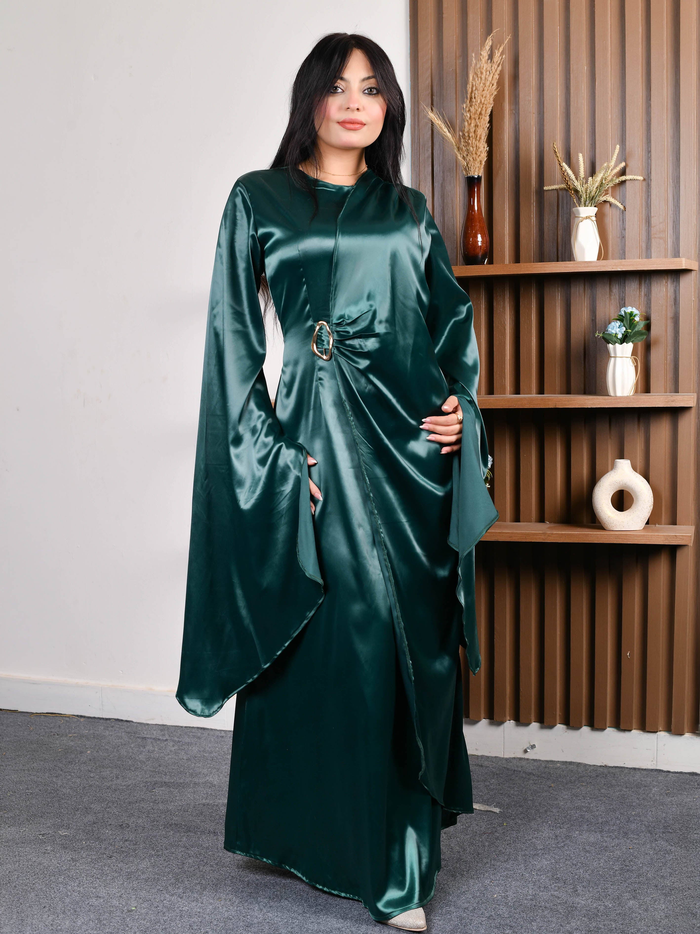 Elegant Butterfly Dress-Olive color