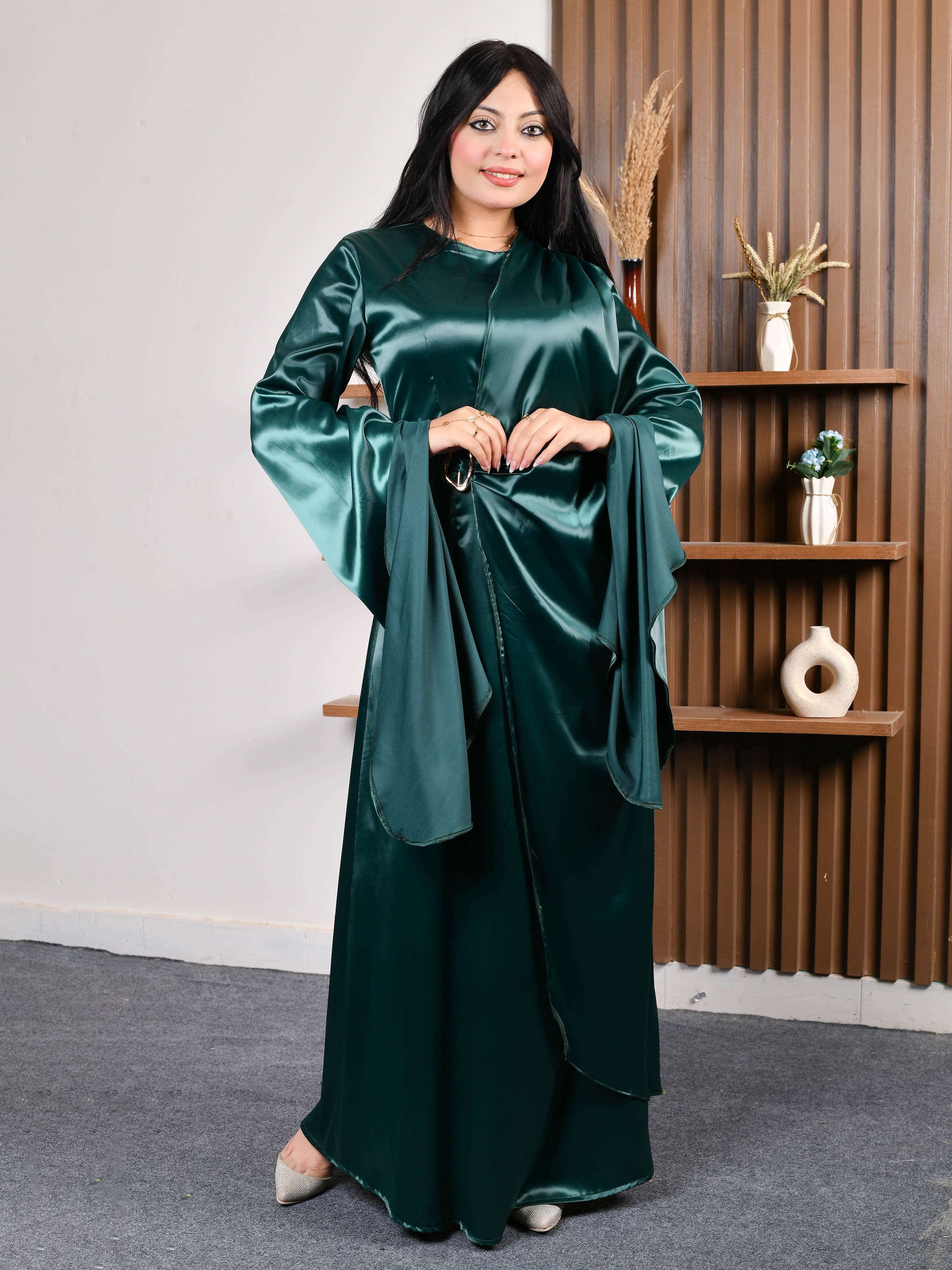 Elegant Butterfly Dress-Olive color
