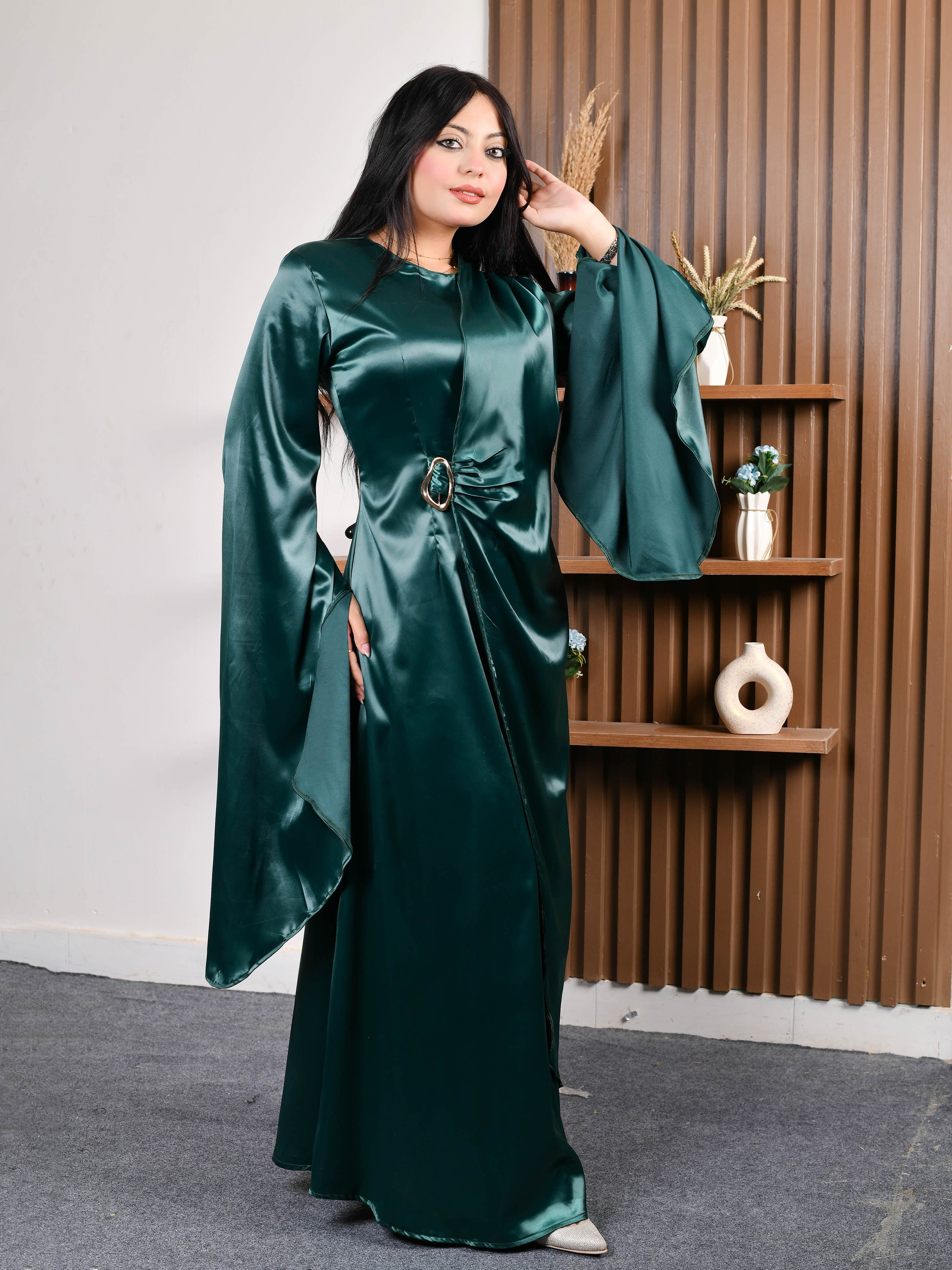 Elegant Butterfly Dress-Olive color