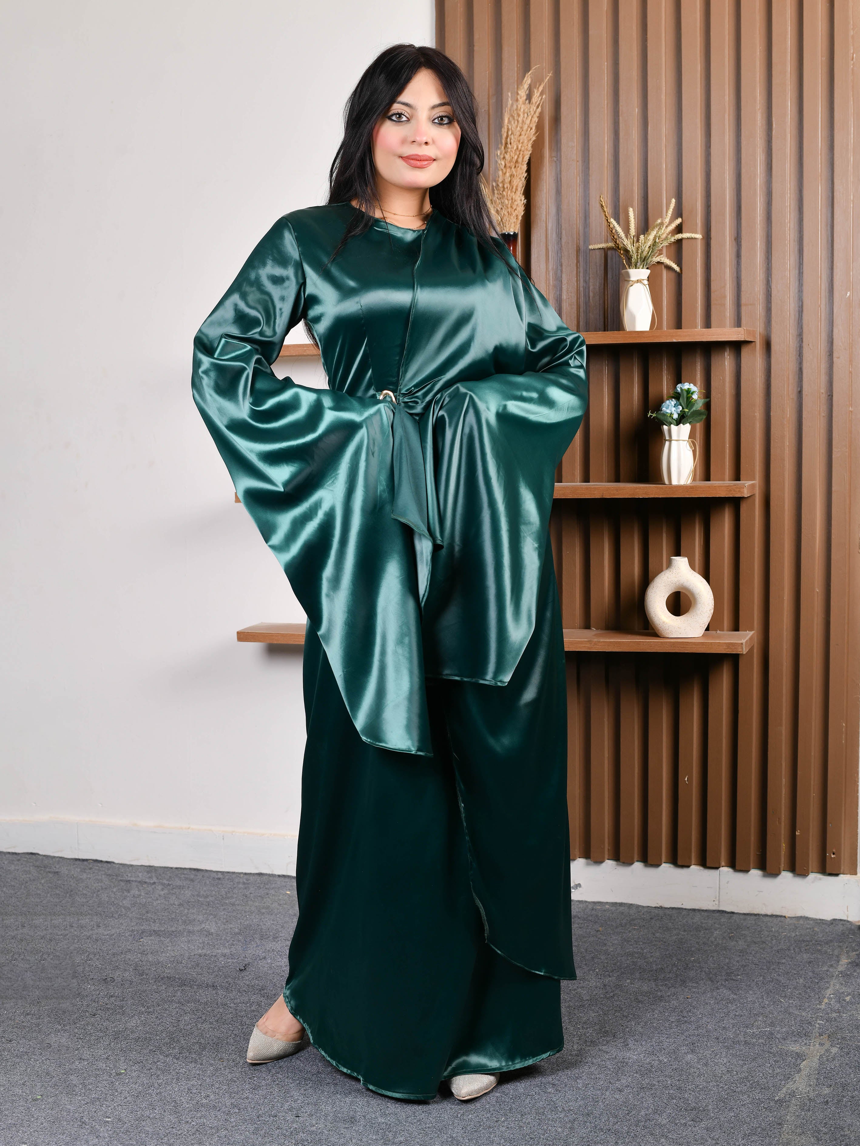Elegant Butterfly Dress-Olive color