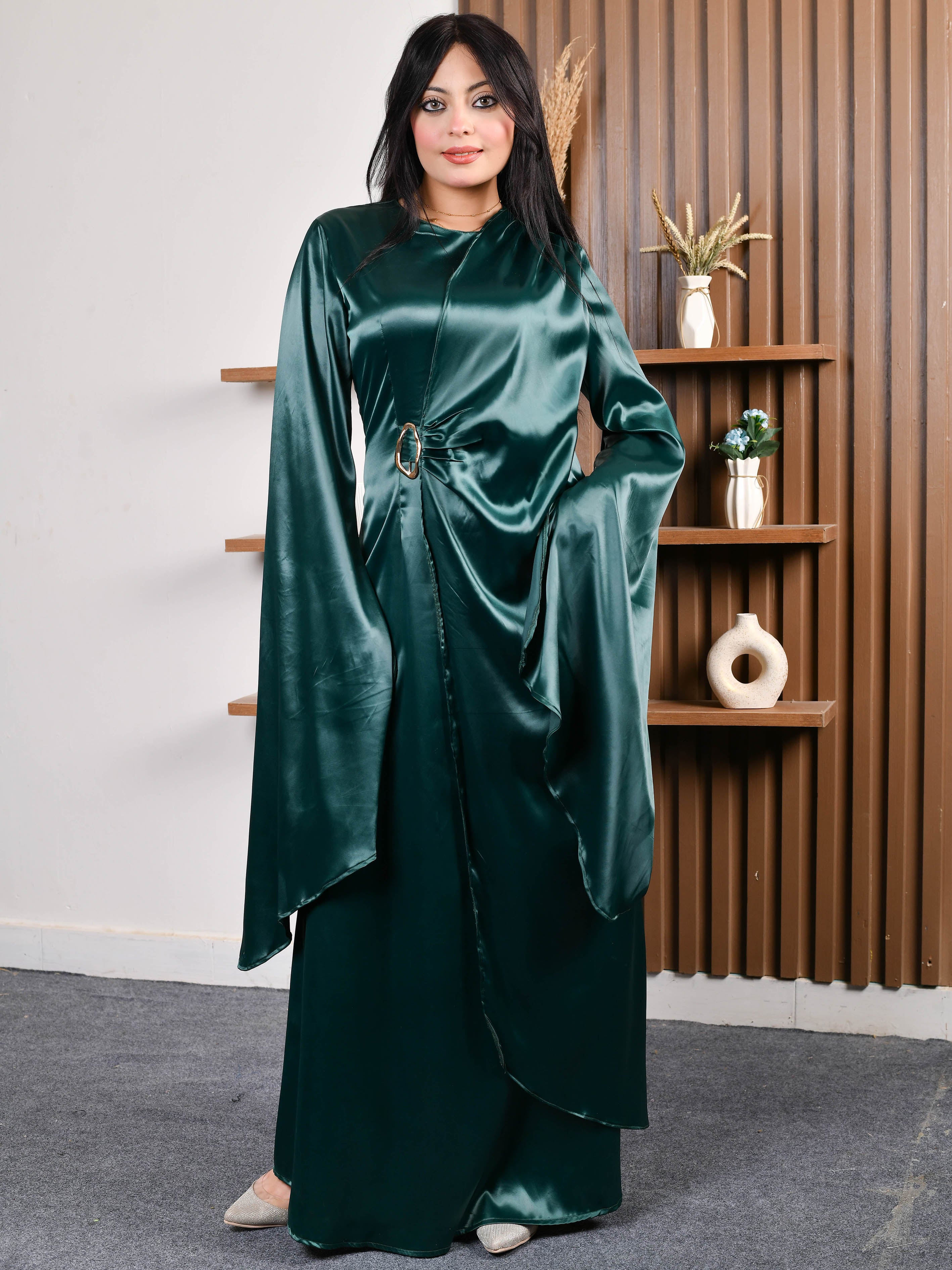 Elegant Butterfly Dress-Olive color
