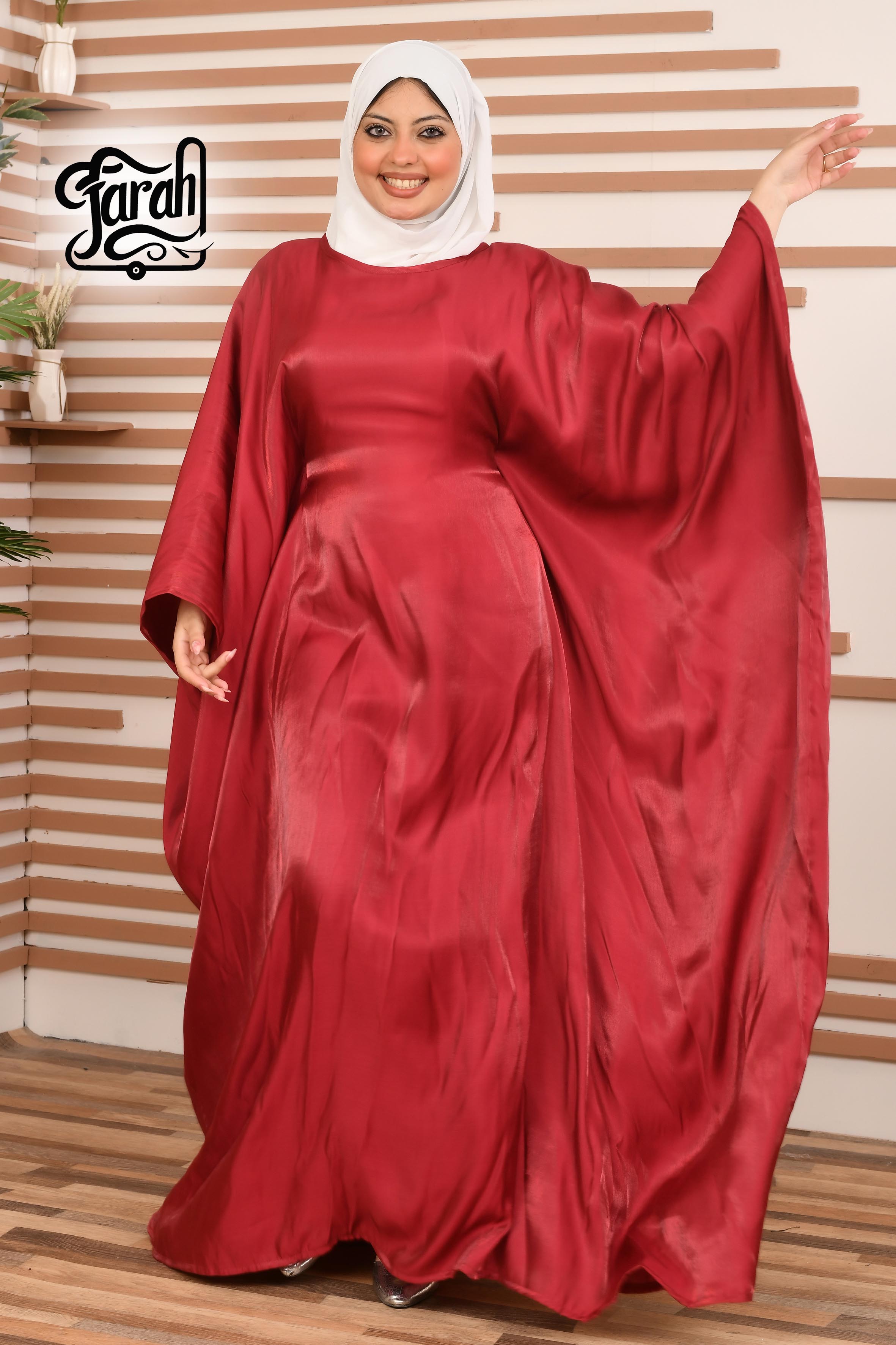 Abaya Farsha- Burgundy color
