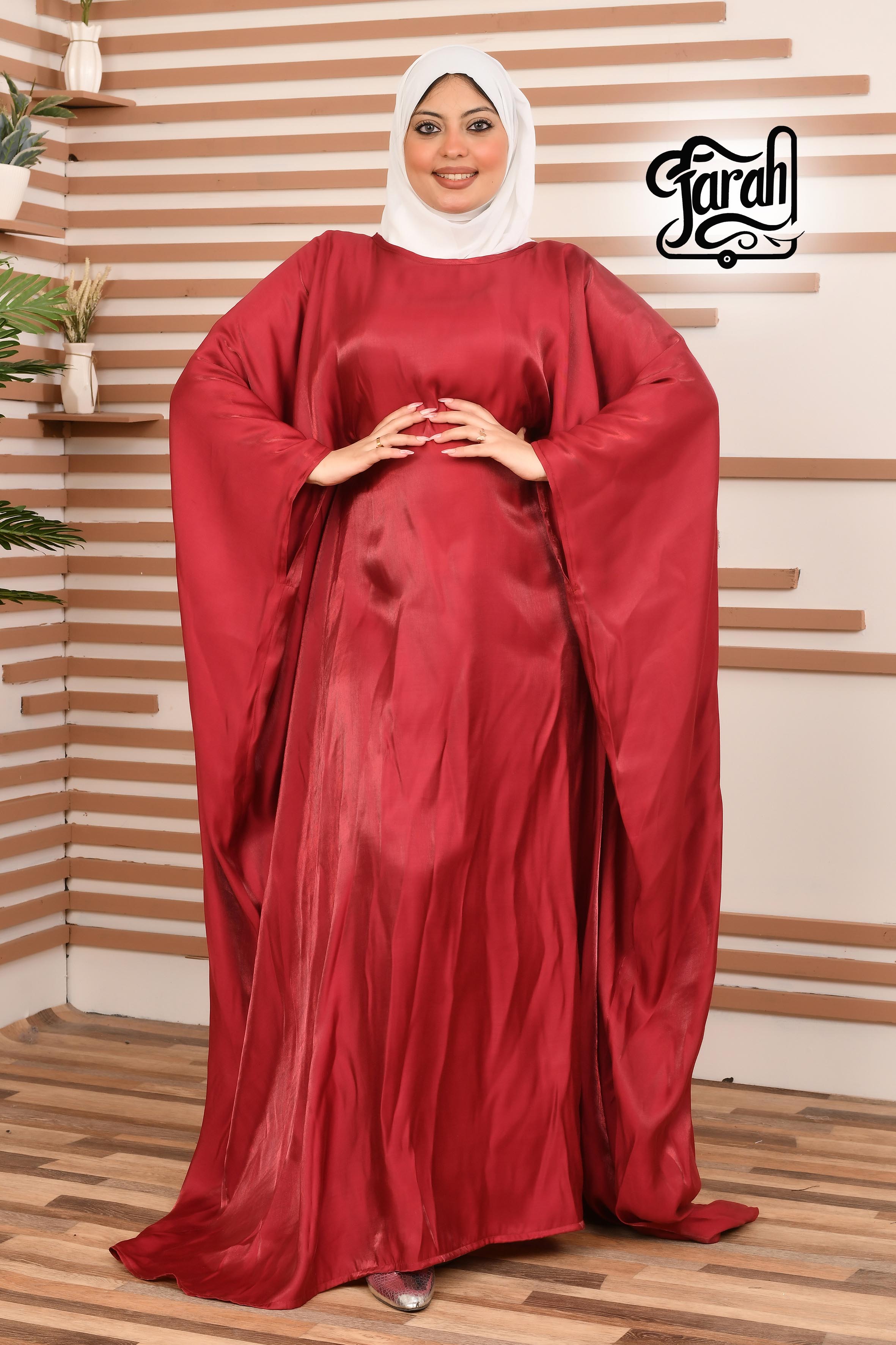 Abaya Farsha- Burgundy color