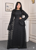 Elite Lace Evening Dress-Black color