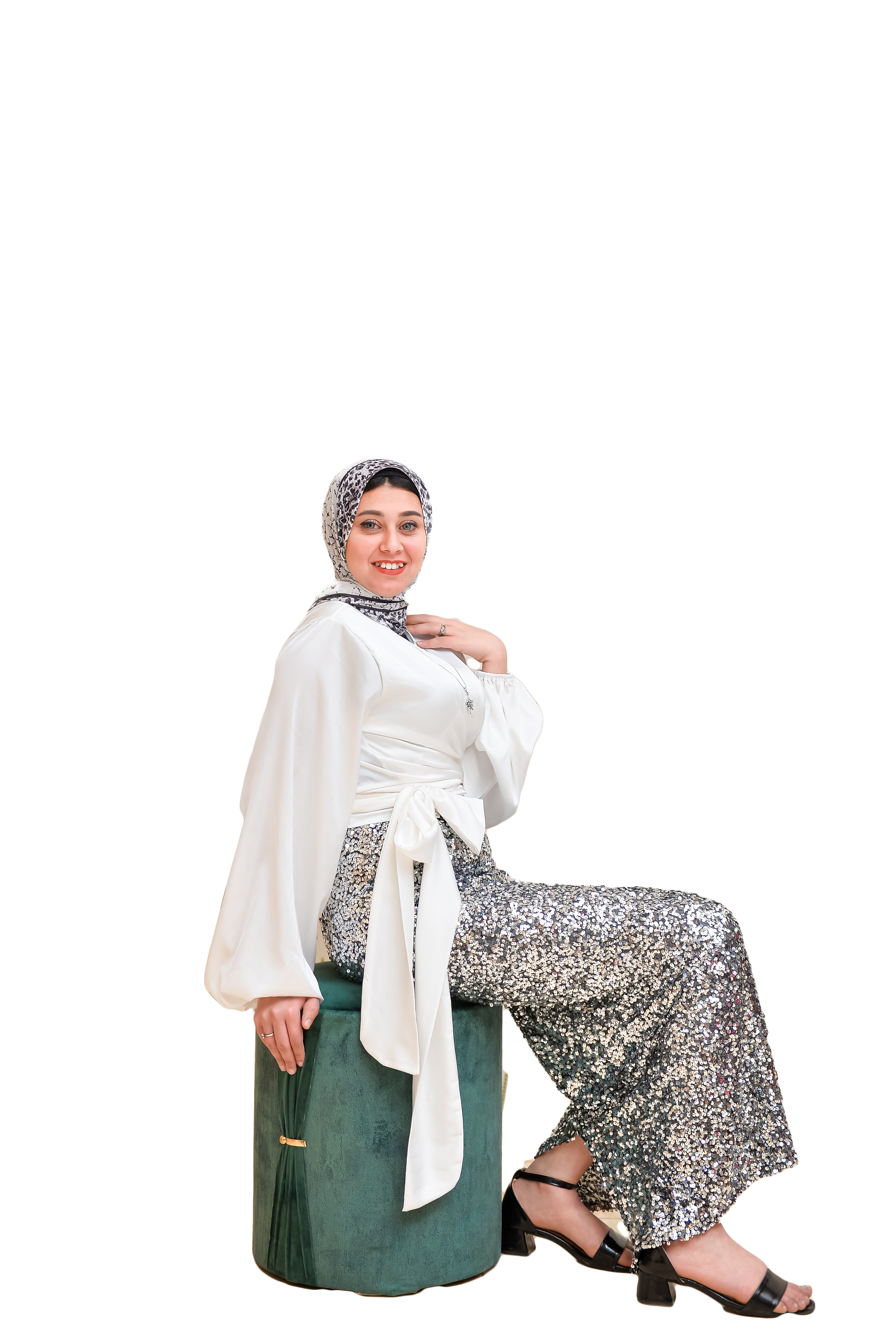 Shiny Silver Sequin Skirt