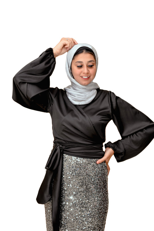 Armani Satin Wrap Blouse