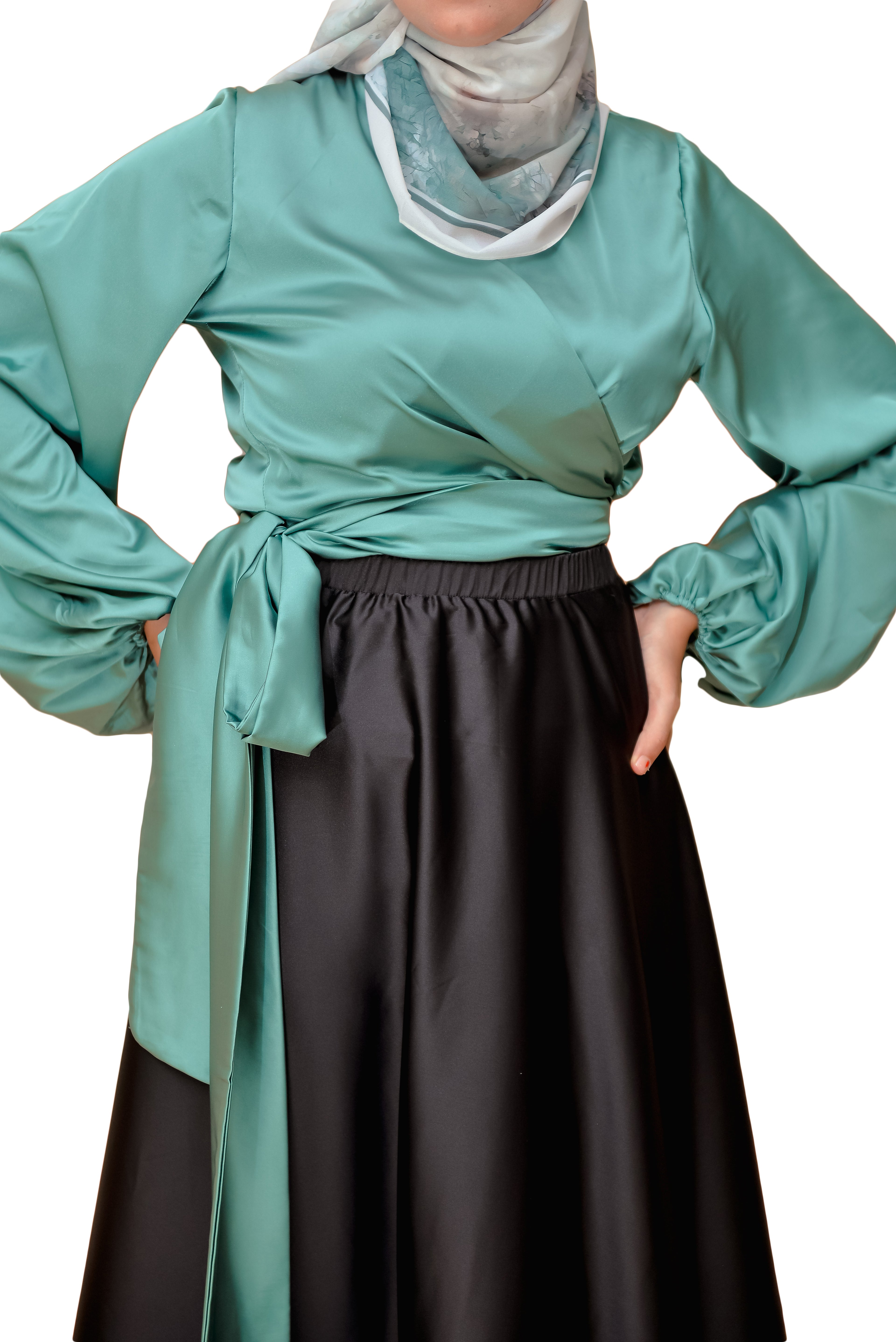 Black satin skirt, Kush style